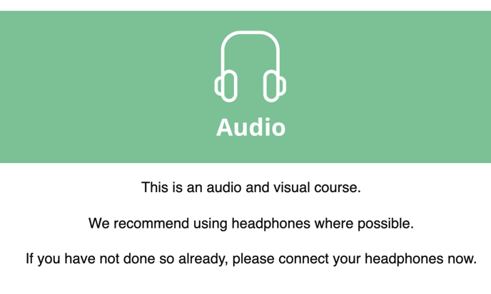 Audio warning