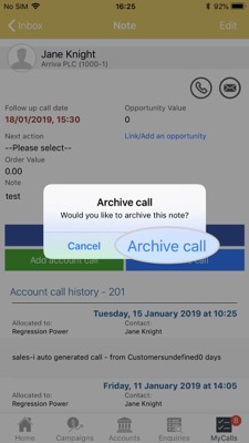 How to Archive a Call apple 5-01