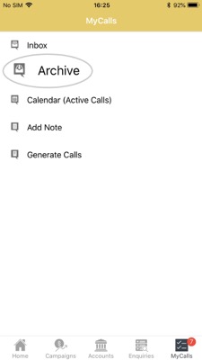 How to Archive a Call apple 7-01