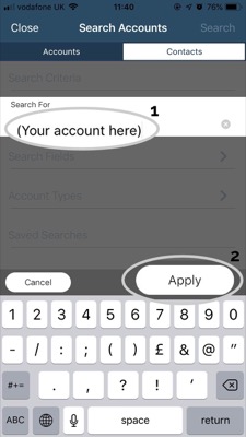 How to pin an Account - Apple 3-01