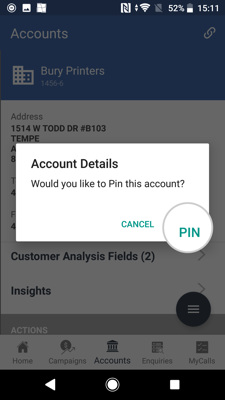 How to pin an account - Android 4-01