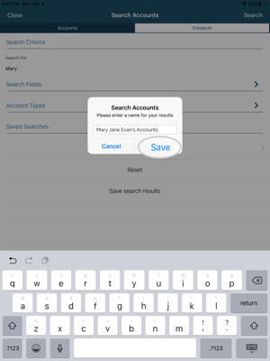 HOW TO CREATE AND SAVE AN ACCOUNT SEARCH - APPLE 7-01