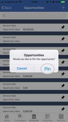How to pin an Opportunity 7-01