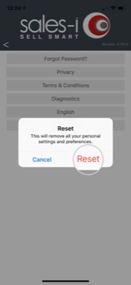 How to reset the sales-i app 3-01